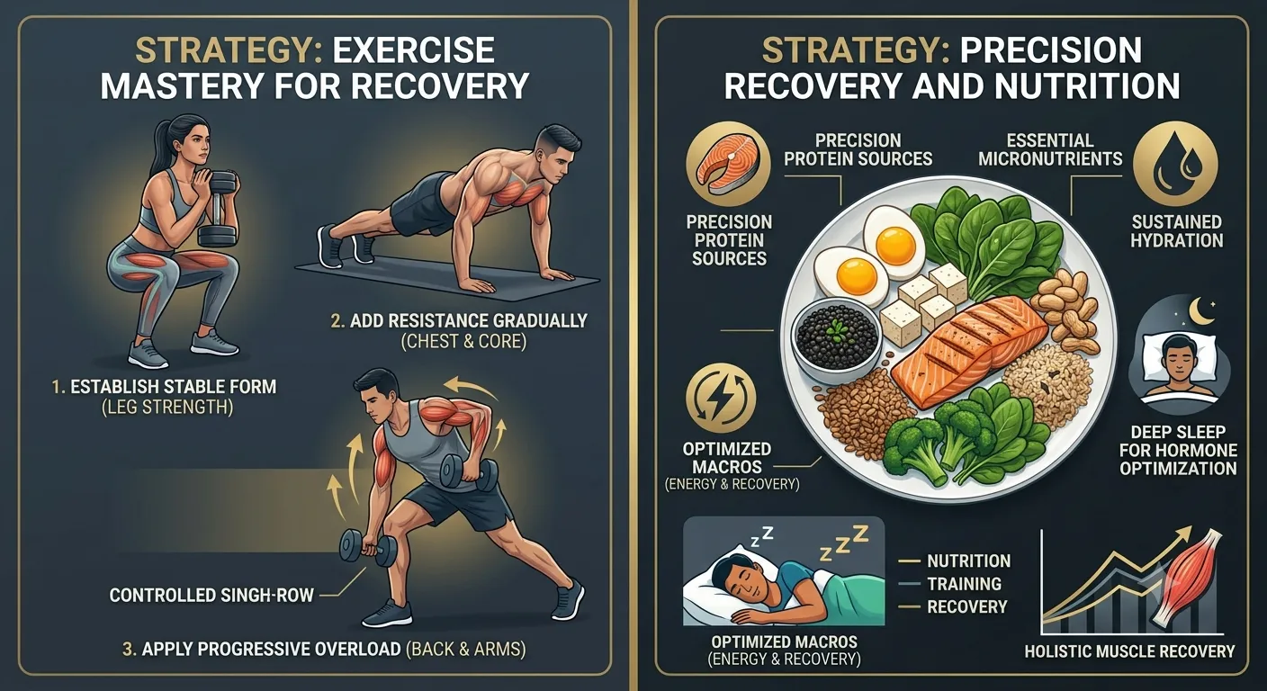 Beginner performing a strength training exercise to build muscle
